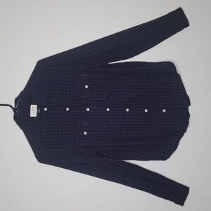 Universal Thread Women's Flannel Button Down Shirt Blue Black Sz Small Long Slv